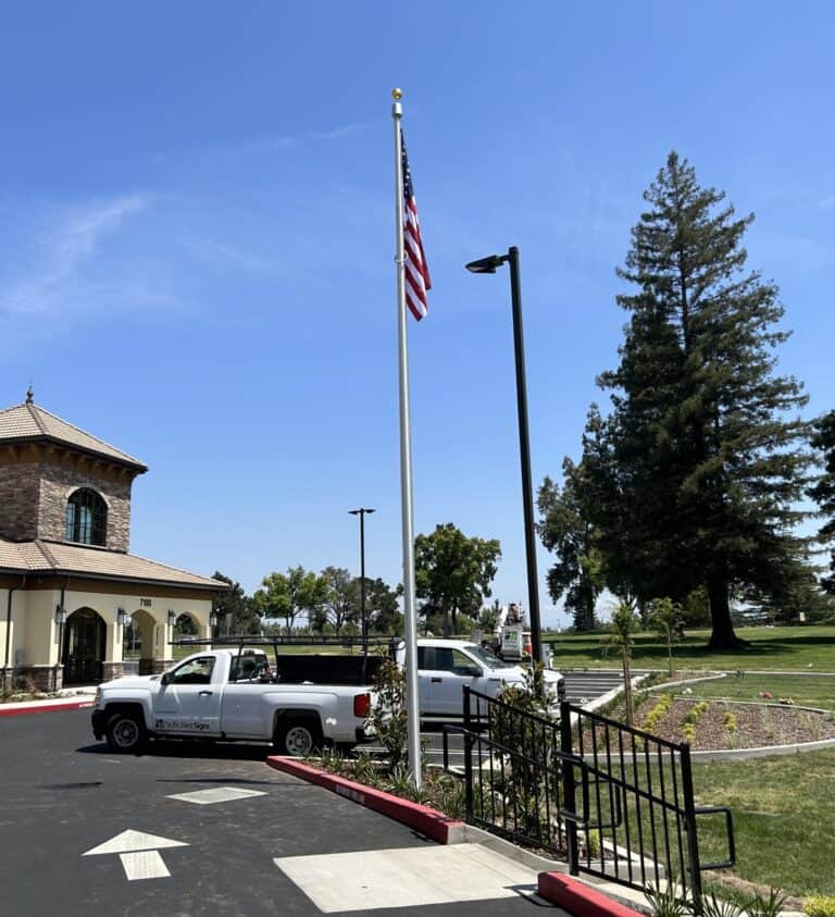 Flag Pole Sacramento by Pacific West Signs